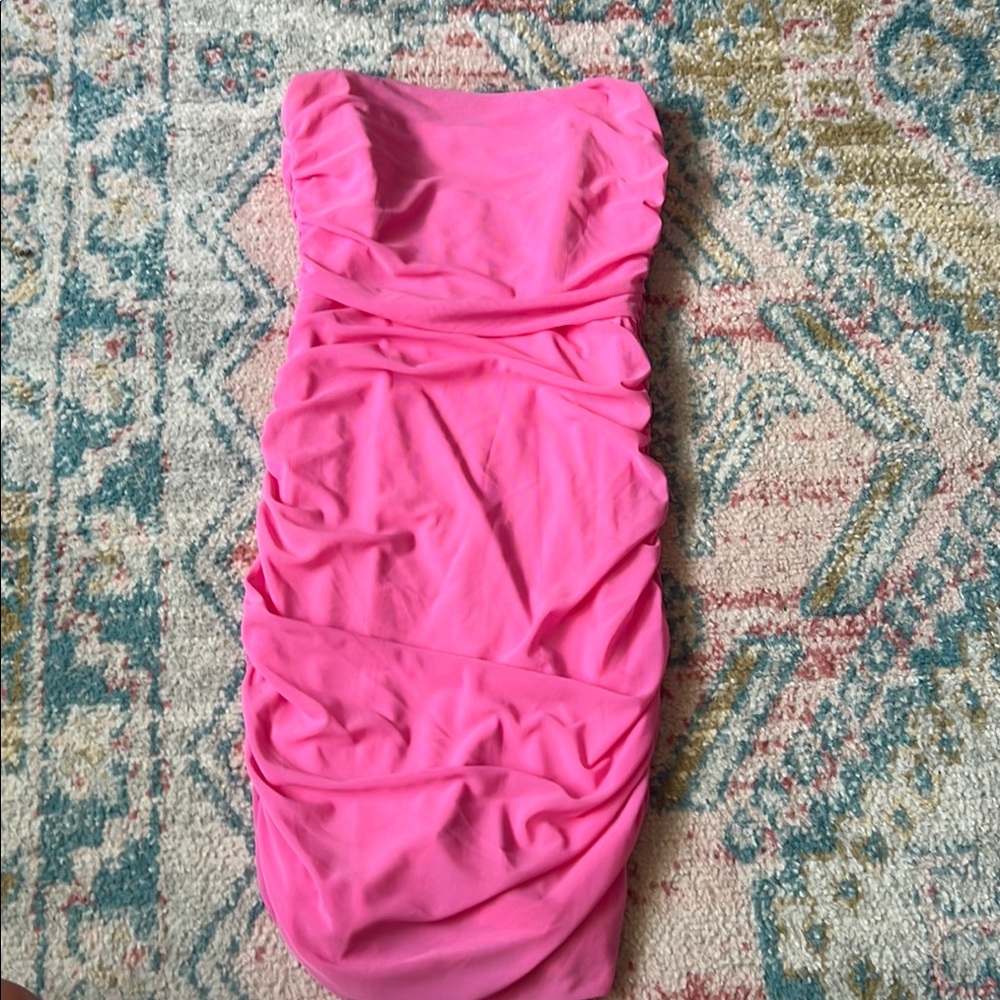 Pink Ruched Dress
